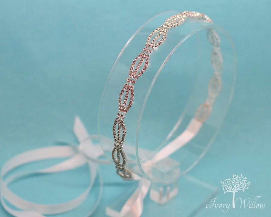 Свадьба - Bridal Tie Back Headband - Wedding Headband - Silver - Prom - Headpiece - Bridal Headpiece - Wedding Accessory - Flower Girl - Bridesmaid