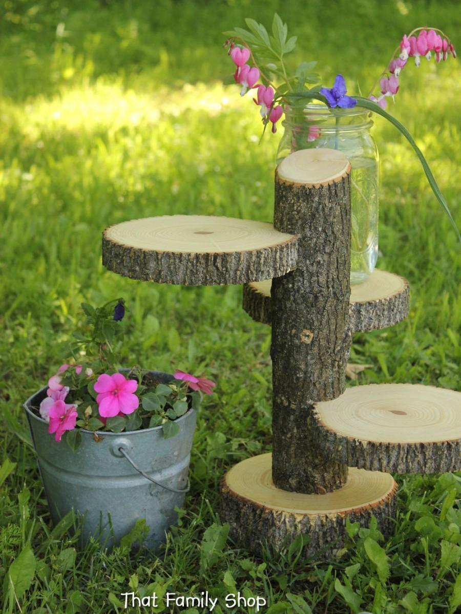 Wedding - Large 3-Tiered Rustic Wedding Decor Tree Mason Jar / Candle Stand Table Center Piece Cupcake Holder