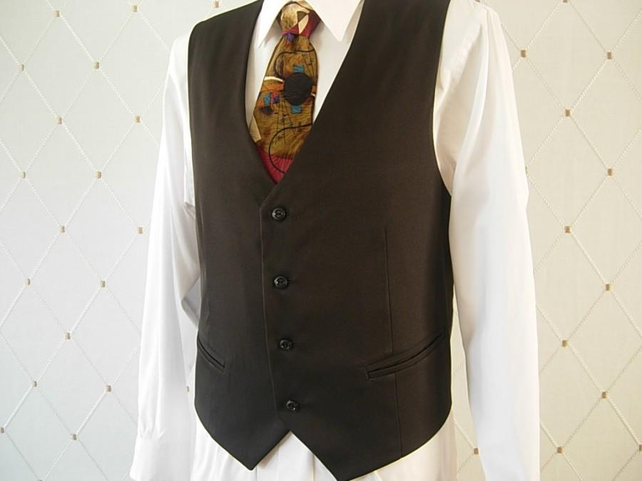 Hochzeit - Men's Vest, Black Vest, Wedding Vest, Men's Black Wedding Vest, Groom Vest, Groomsmen Vest, Men's Waistcoat, Men's Suit, Businessman Vest