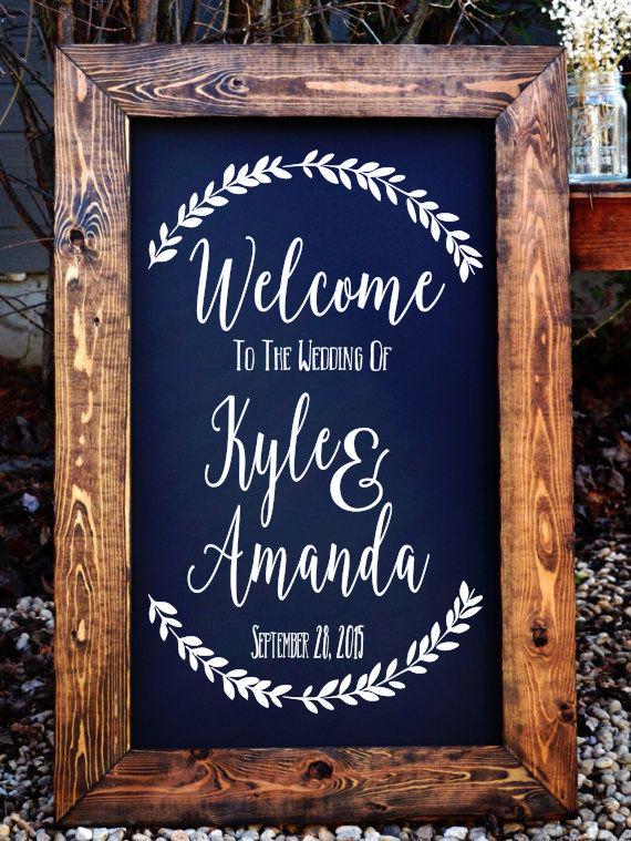 Mariage - Welcome to the Wedding of Decal // Stencil Decal // Wedding Decor // Wedding Established // Rustic Wedding Decor / Rustic Wedding Sign