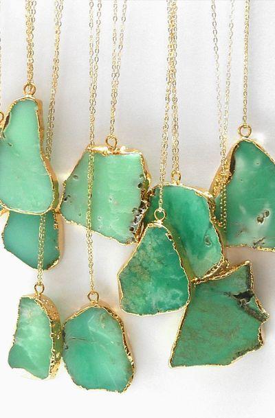 Hochzeit - Beautiful Shops: Chrysoprase Necklace Natural Genuine Green Gemstone Pendant Gold Layering