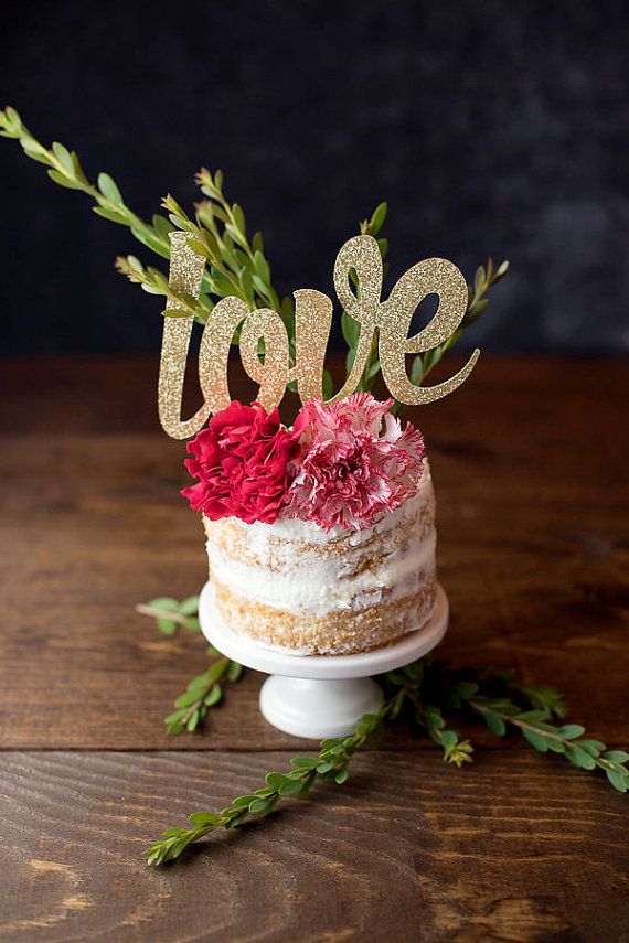 Свадьба - Love Cake Topper, Anniversary Cake Topper, Bridal Shower Cake Topper, Cake Topper Wedding, Valentine's Day Cake Topper, Personalized Custom