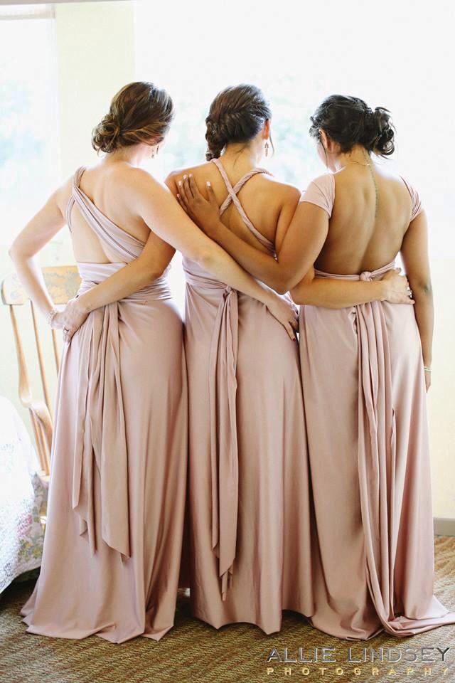 Hochzeit - Fiercely Perfect All Custom Radical Thread Infinity Maxi Length Dress Multiway Convertible Dresses Rosegold Blush Rose Champagne Taupe Sage