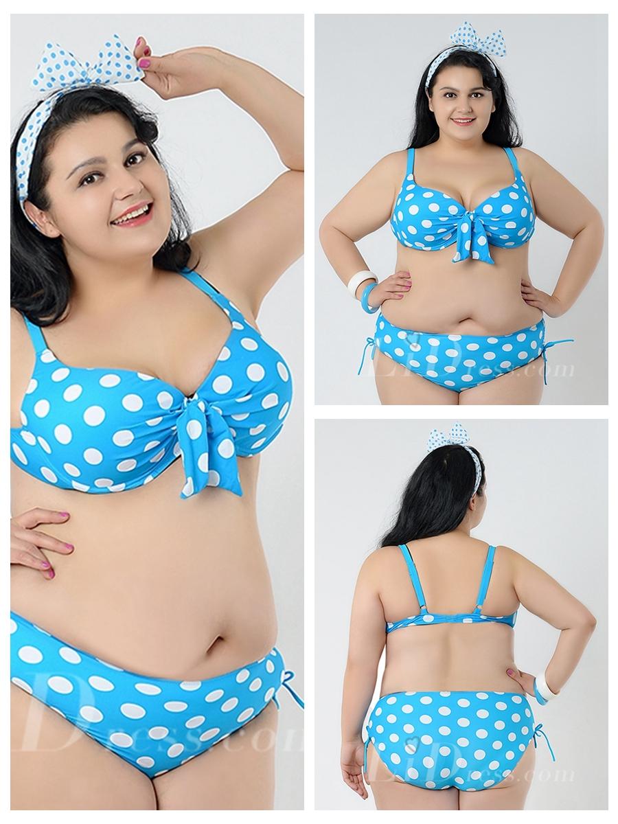 Свадьба - Blue Dot Printing Plus Size Sexy Womens Bikini Lidyy1605241049