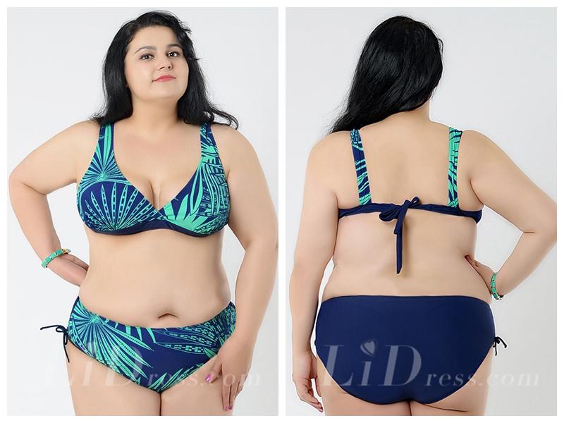 زفاف - Sky Blue Printing New Style Plus Size Sexy Womens Bikini Suit Lidyy1605241044