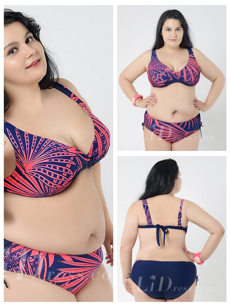 زفاف - Red Printing New Style Plus Size Sexy Womens Bikini Suit Lidyy1605241041