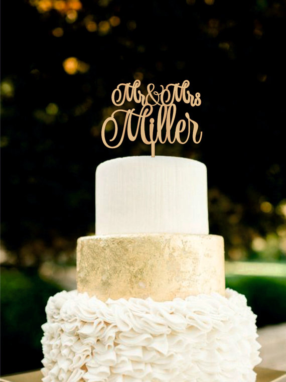 Свадьба - Wedding Cake Topper Mr Mrs Last Name Cake Topper Wood Wedding Topper Rustic Wedding Cake Topper