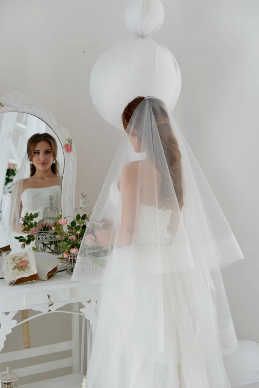 Mariage - horsehair trim veil,  waltz length veil, circle veil, blusher veil,wedding veil,bridal veil, veil with trim,  drop veil,  horsehair veil,