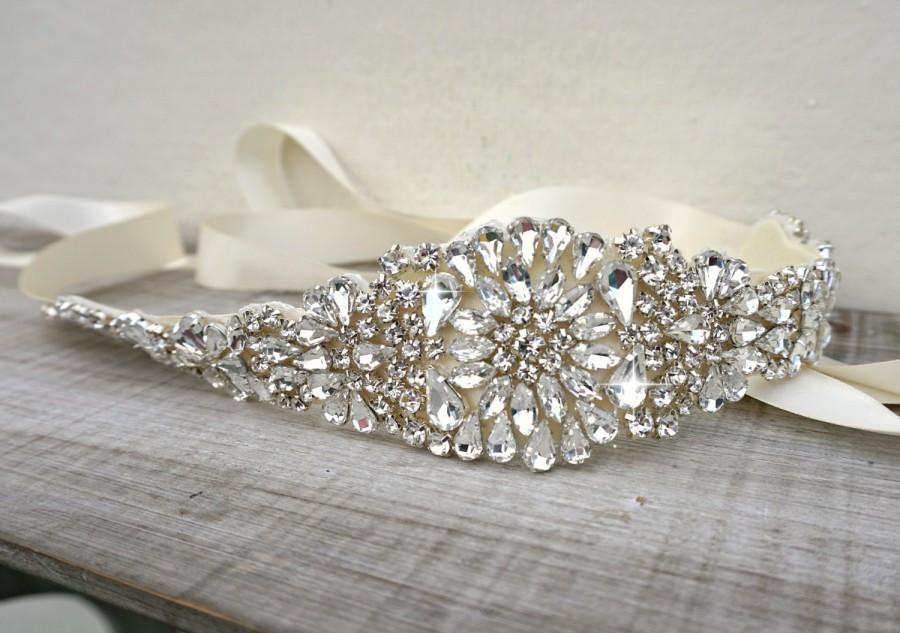 Hochzeit - Bridal belt, bridal sash, great gatsby, vintage bridal sash, sash belt, rhinestone sash, crystal sash, wedding dress belt, dress sash, uk