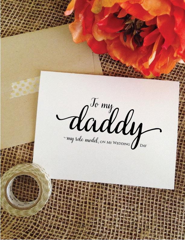 Hochzeit - To my daddy my role model, on my wedding day To my daddy on my wedding day thank you daddy card (Lovely)