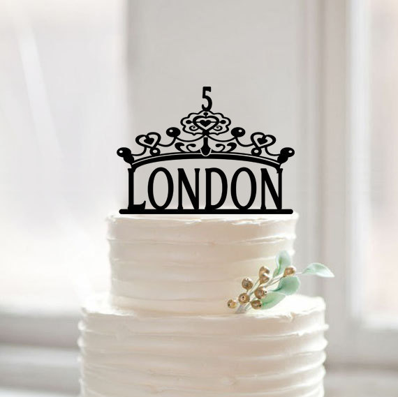 Wedding - Baby Shower Crown cake topper,personalized name cake topper,birthday cake topper ,princess design cake topper for baby girl birthday