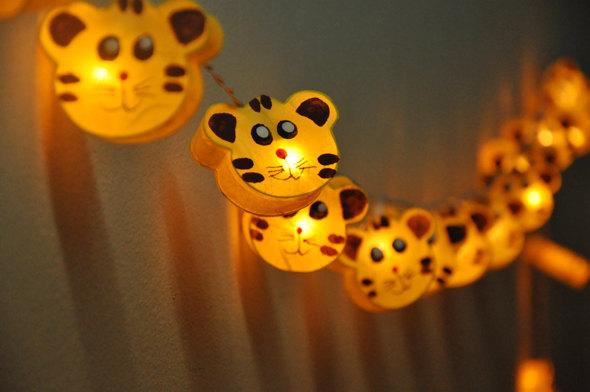زفاف - Cutie Tiger mulberry paper  Lanterns for wedding party decoration (20 bulbs)