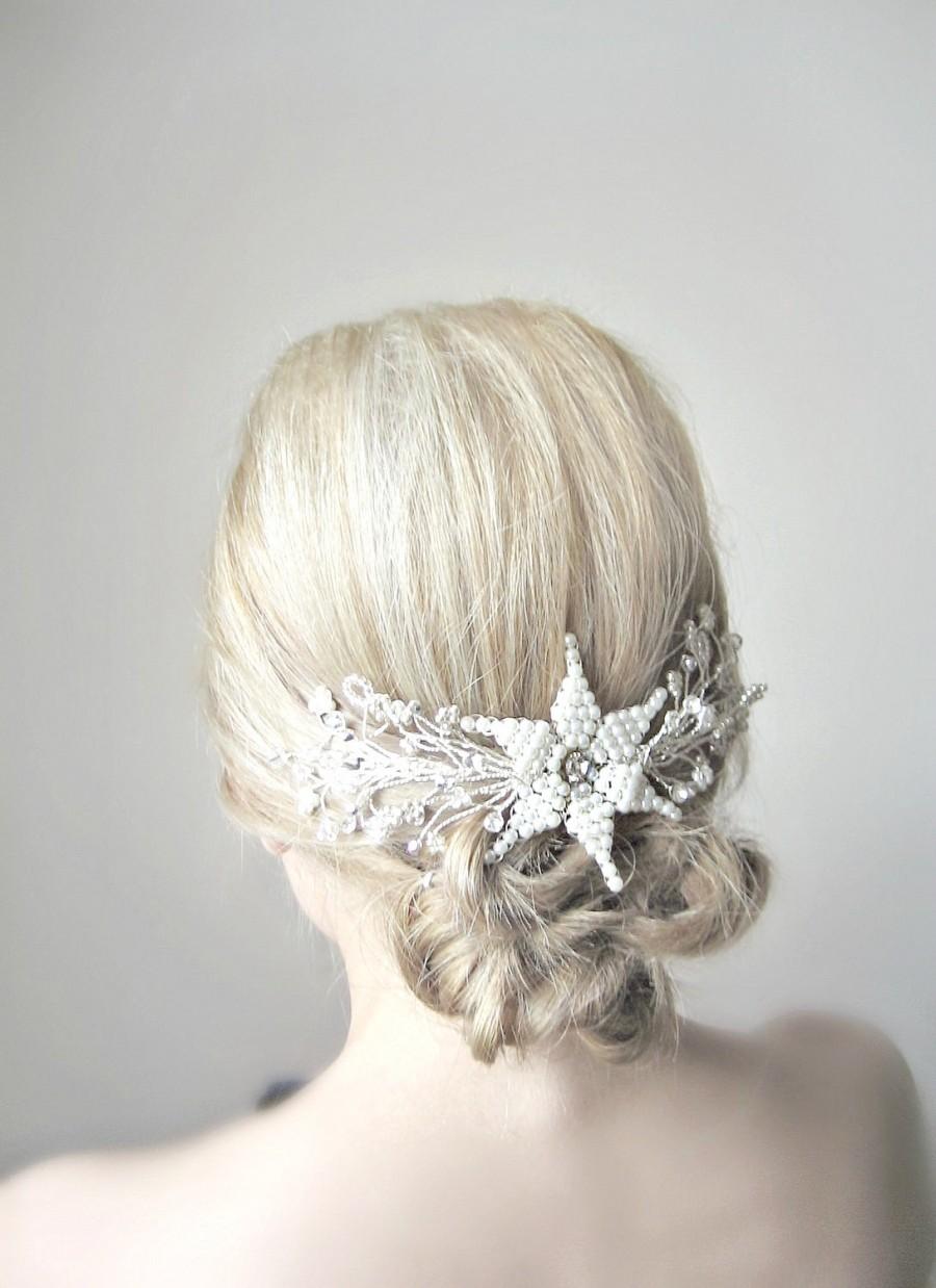 Свадьба - Bridal ivory pearl hair vine,Wedding ivory flower headpiece. Bridal pearl hairvine. Pearl wedding hair Vine.Pearl hair piece. Hair wreath