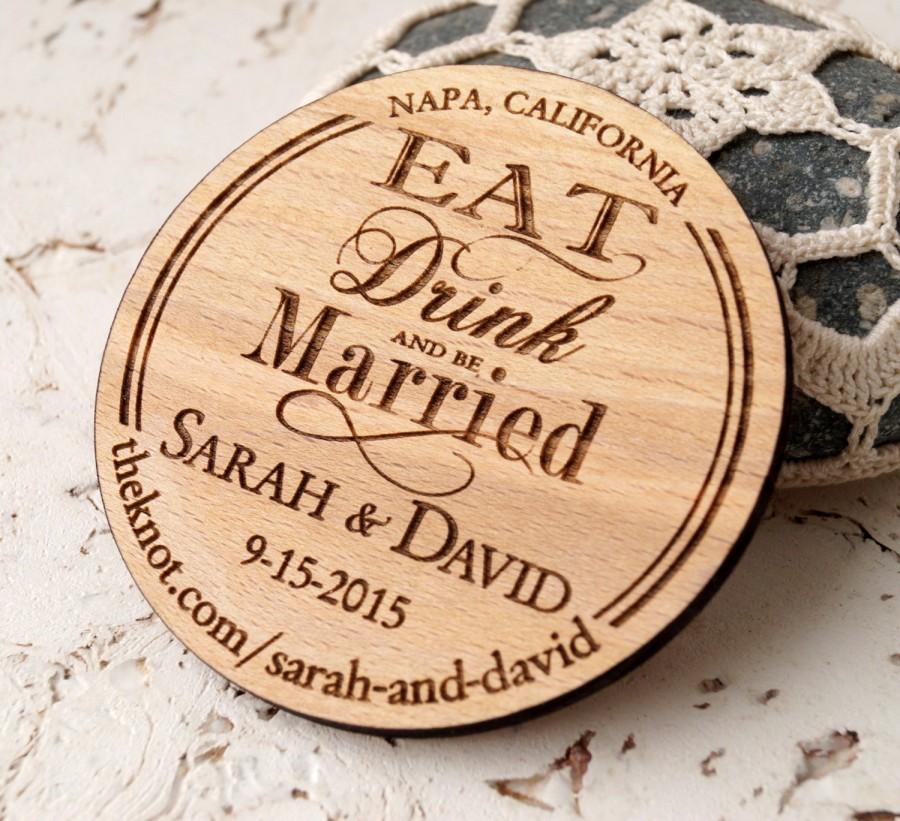 زفاف - Save the Date magnet, rustic wooden save the dates magnets, wooden magnet, personalized round wood save the dates