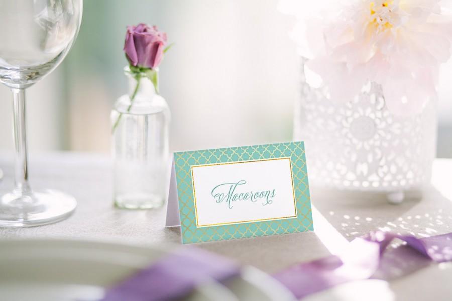 Hochzeit - Gold Table Tent Cards / Food Labels, Dessert Bar, Drink Bar, Baby Shower Decor / Wedding Decor - DIGITAL FILE