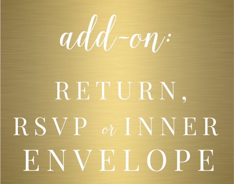 Mariage - Add-On RSVP, Inner or Return Envelope to a Recipient Addressing Order