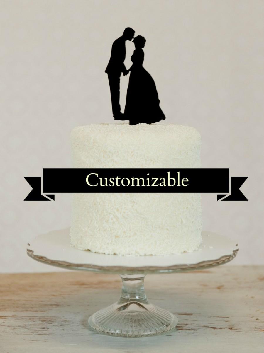Mariage - Custom Silhouette Wedding Cake Topper with YOUR OWN Silhouettes - made from your photos Personalized Topper
