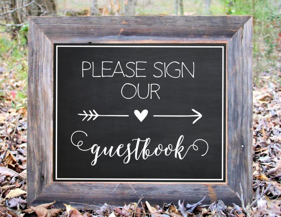 Wedding - Please Sign Our Guestbook Chalkboard Sign Wedding Reception Party Print