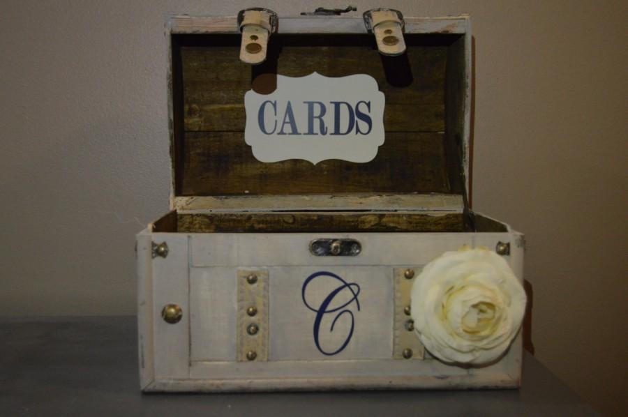 Hochzeit - Card Box for Wedding - Vintage Style Wedding Card Box Holder - Medium Barrel Trunk, Vintage Wedding Card Holder