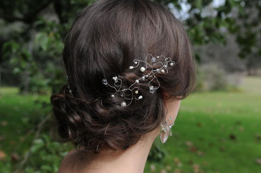 Свадьба - Vintage Wedding Hair Accessories, bridal hair vine, Set of two bridal hair, Pearls bridal hair accessories, Crystal wedding accessory hair