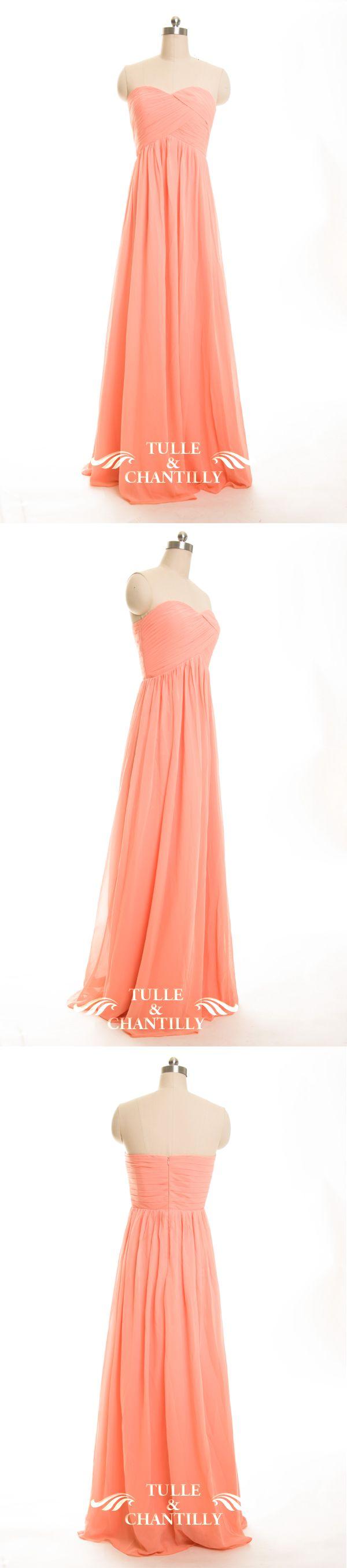 زفاف - Elegant Pink Colored Long Pleated Strapless Chiffon Bridesmaid Dress [TBQP268] - $155.00 : Custom Made Wedding, Prom, Evening Dresses Online