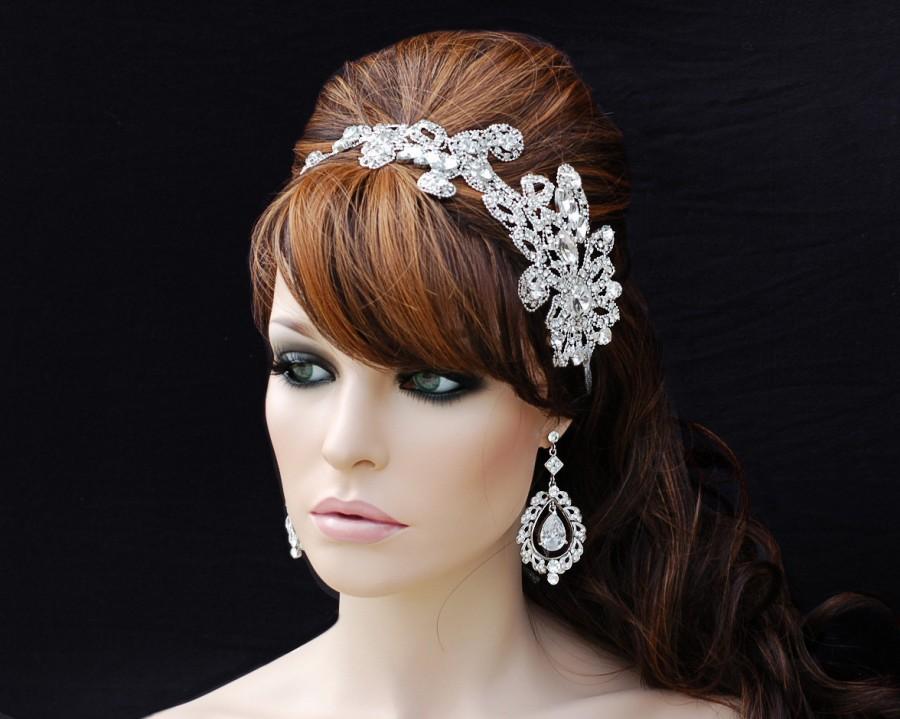 Mariage - Swarovski Rhinestone Crystal Headband Bridal Headpiece Hair Accessories Accessory Wedding Headband Bridal Bride Headband Hair Jewelry