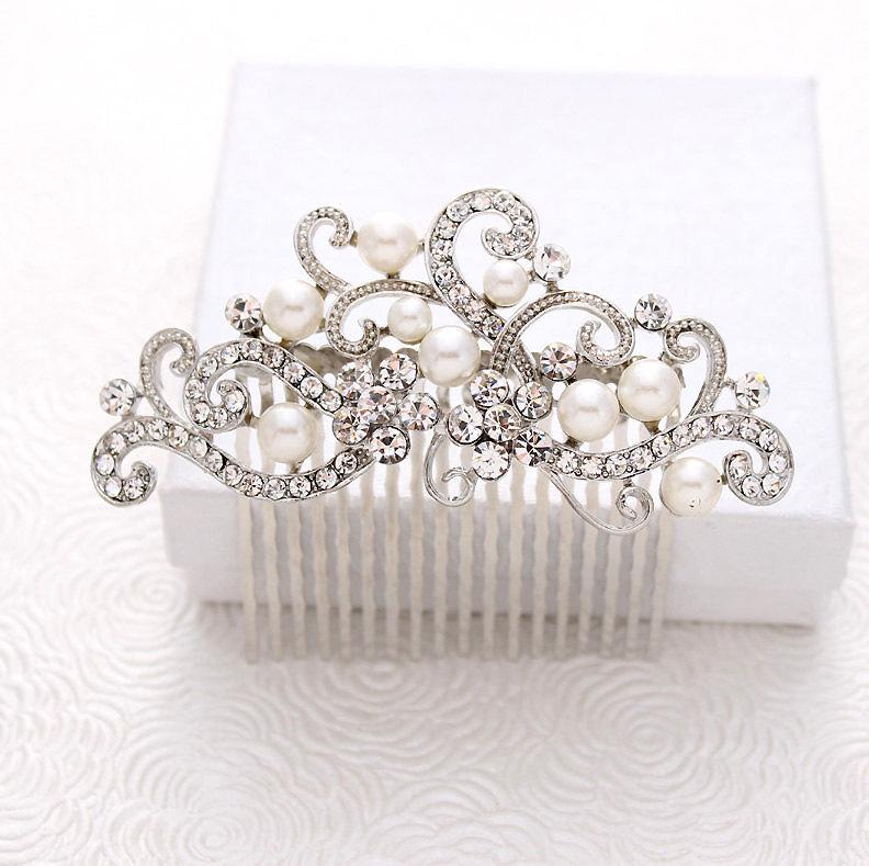 Wedding - Bridal Comb - Wedding Hair Comb - Bridal Hair Pin - Bridal Hair Accessory - Rhinestone Comb - Bridal Hair Piece - Crystal Pearl Hair Comb
