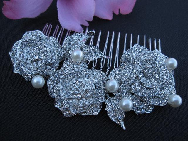 Mariage - Bridal hair accessory Vintage style Wedding hair comb Bridal hair accessory Pearl Wedding hair accessory Bridal headpiece Wedding hair piece