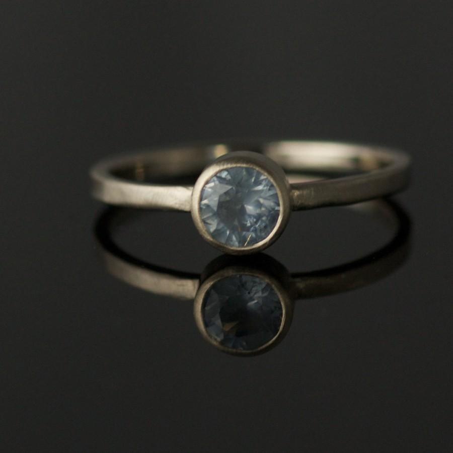 Mariage - Blue Montana // 5.5mm Montana Sapphire in 14k Gray Gold Satin Finish by VK Designs in Portland, OR