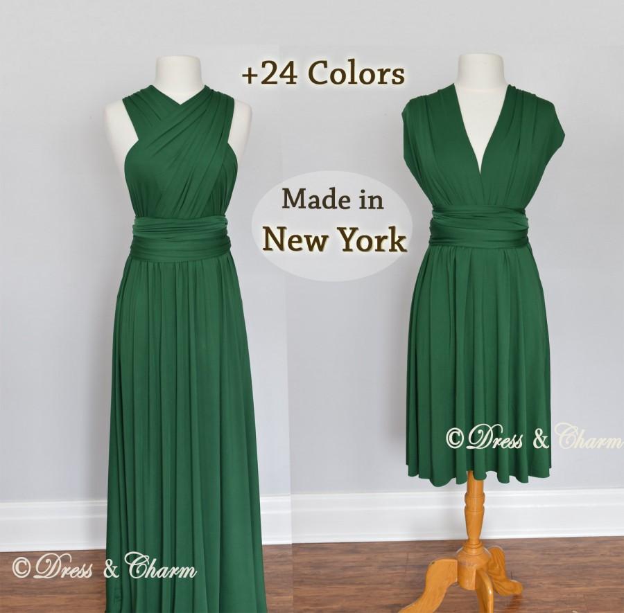 Hochzeit - Green Emerald Bridesmaid dress, convertible dresses, infinity dresses, party dress, prom dress, multiway dress, cocktail dress, evening dres