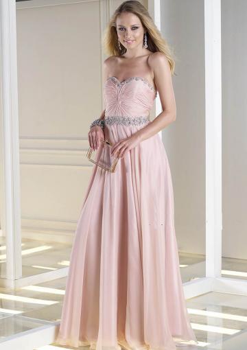 Mariage - Pink Lace Up Gown