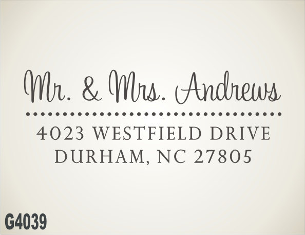 Wedding - Custom Address Stamp - calligraphy handwriting script,  personalized address stamp, wedding gift (G4039)