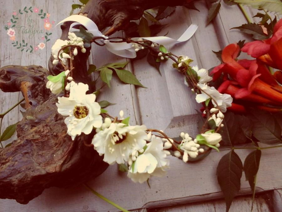Свадьба - Boho wedding wreath flower crown flower wreath baby wreath newborn headband newborn headpiece