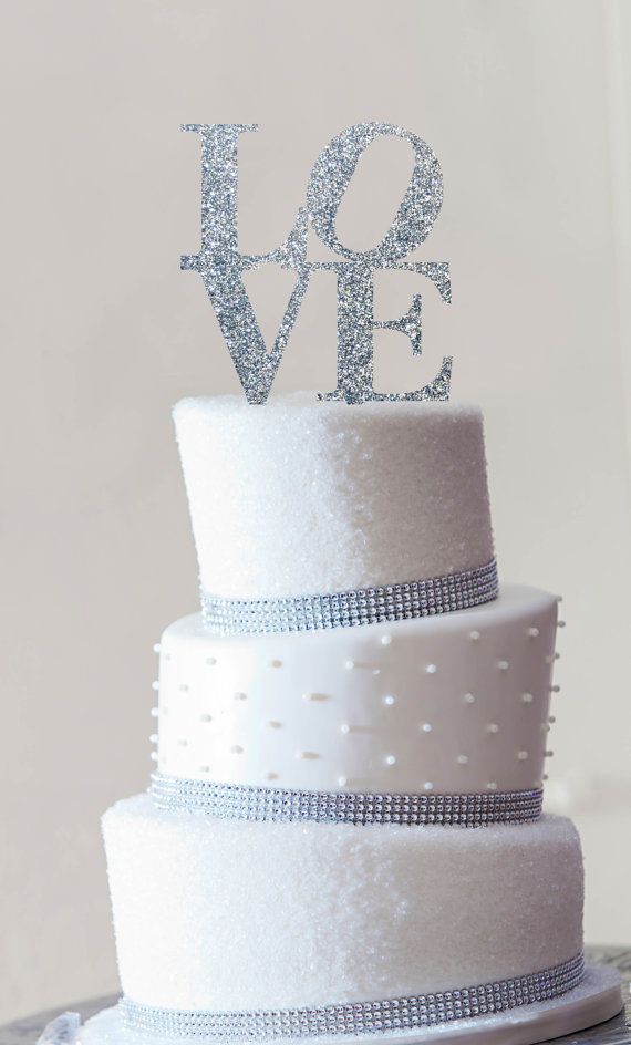 Свадьба - Philadelphia LOVE Wedding Cake Topper In Custom Colors, Modern Cake Topper, Unique Wedding Cake Topper, Pop Art Cake Topper - (S042)