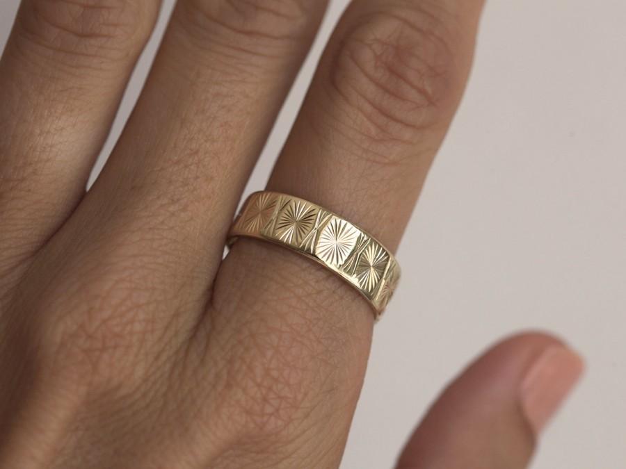 Mariage - Gold Wedding Ring, Gold Wedding Band, Textured Wedding Band, Wide Wedding Band, Wide Wedding Ring, 14k Gold Wedding Ring