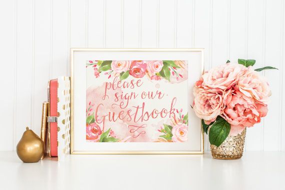 Свадьба - PRINTABLE Guestbook Wedding Sign // Guestbook Welcome Sign // Digital Wedding Sign // Romantic Garden Wedding