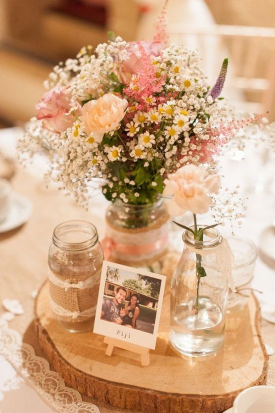 زفاف - 100 Country Rustic Wedding Centerpiece Ideas