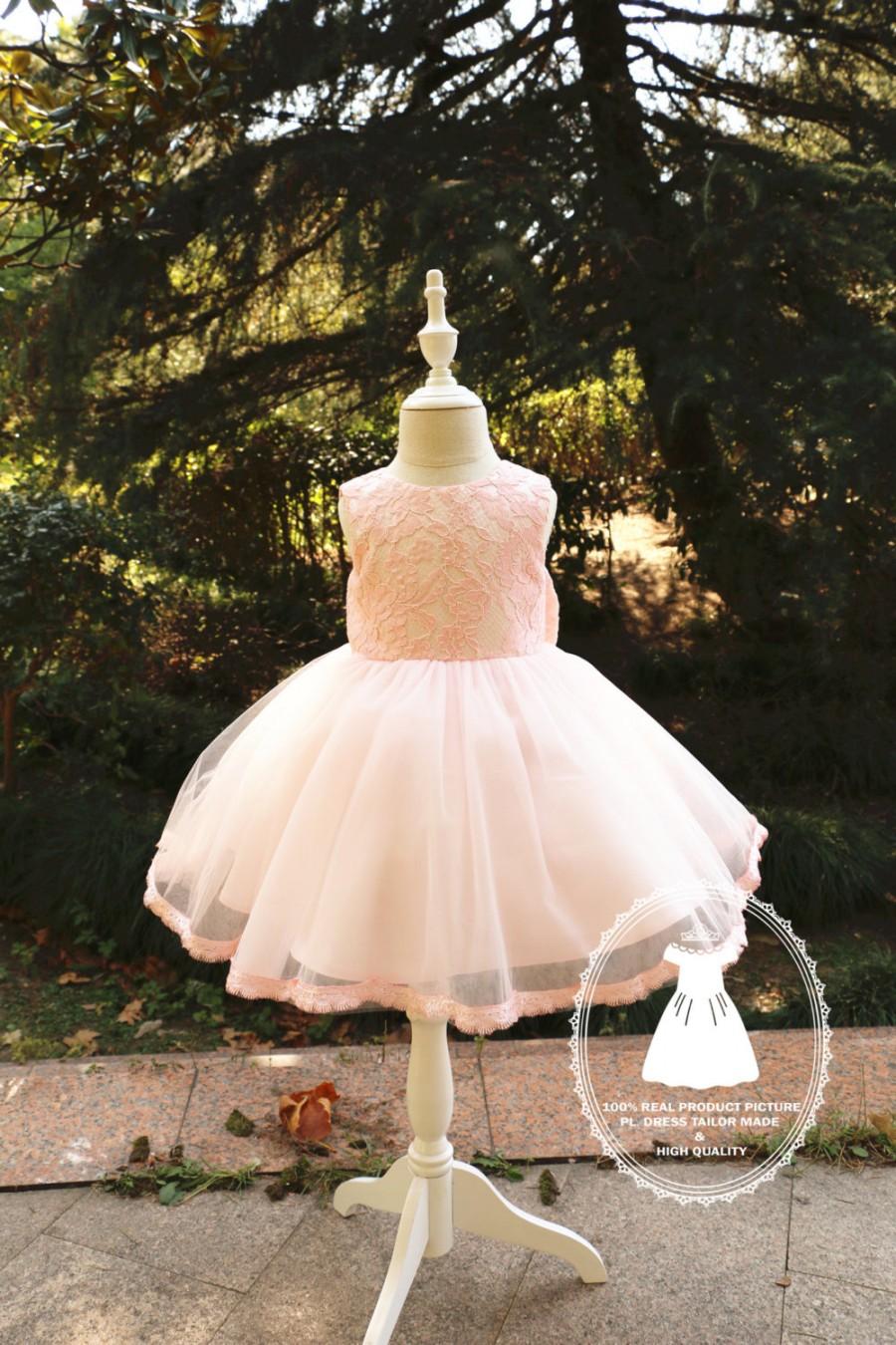 Hochzeit - Flower Girl Dress with Beautiful Lace Top,Newborn Tutu,Baby Pageant Dress,Toddler glitz pageant dress, PD018-1