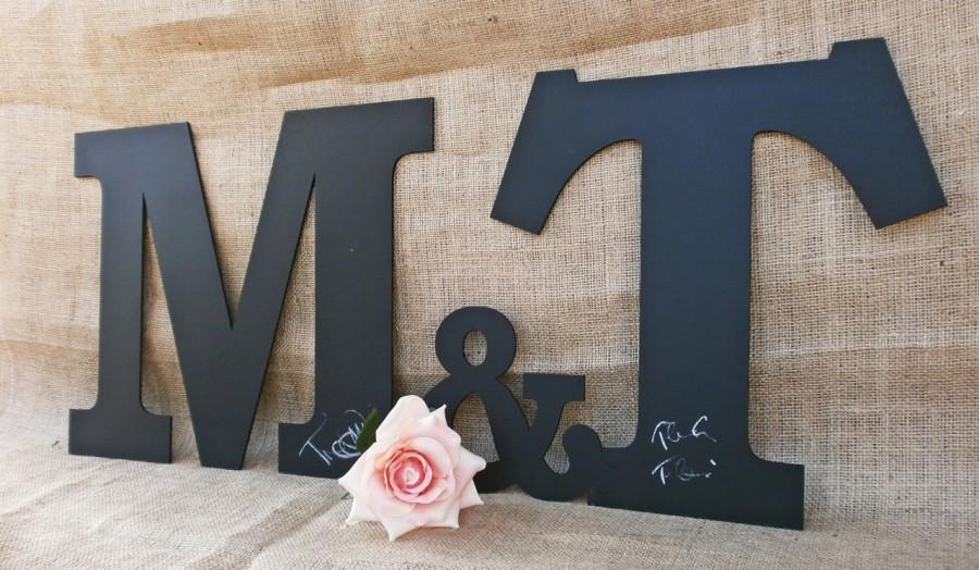 زفاف - Large Chalkboard Letters And Ampersand Alternative Wedding Guest Book Chalkboard Puzzle Home Decor