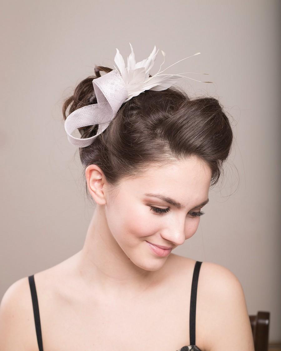 Wedding - Feather fascinator, feather spray headpiece, bridal headpiece
