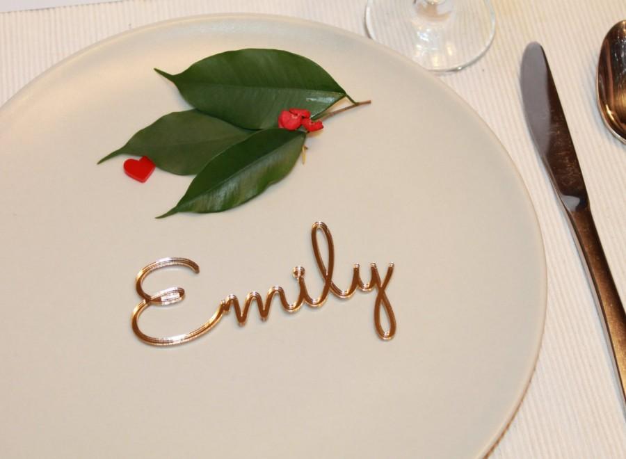 Wedding - Personalized Wedding Place Card, Laser Cut Name, Wedding Table Place, Guest Names, Wedding Decor, Tableware, Place Setting