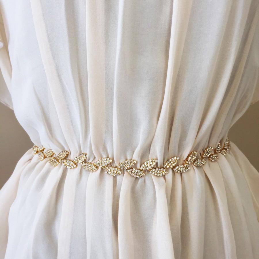 زفاف - Gold Boho Bridal Belt With Clasp 