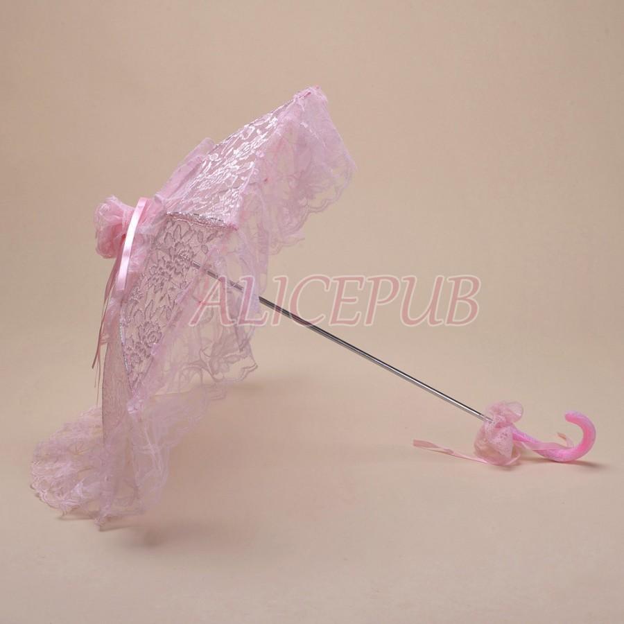 Hochzeit - Pink Lace Parasol, Vintage Sun Umbrella, Handmade Lace Umbrella, Wedding Umbrella, Bridal Umbrella, Bridal Shower Umbrella, Parasol LSS12E-4