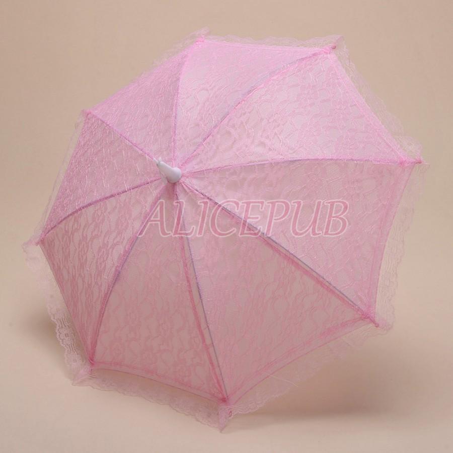 Mariage - Pink Kid Umbrella, Handmade Child Umbrella, Wedding Flower Girl Umbrella, Vintage Lace Umbrella Parasol, Decoration Umbrella HTS12A-1