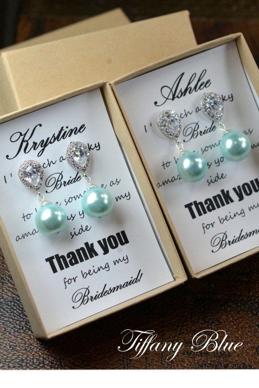 Wedding - Mint Blue Aqua , Mint Green,Wedding Jewelry Bridesmaid Gift Bridesmaid Jewelry Bridal Jewelry Pearl Drop Earrings Cubic Zirconia Earrings
