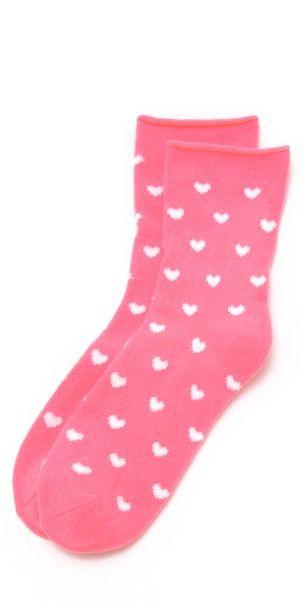 Hochzeit - Heart Rolled Fleece Socks