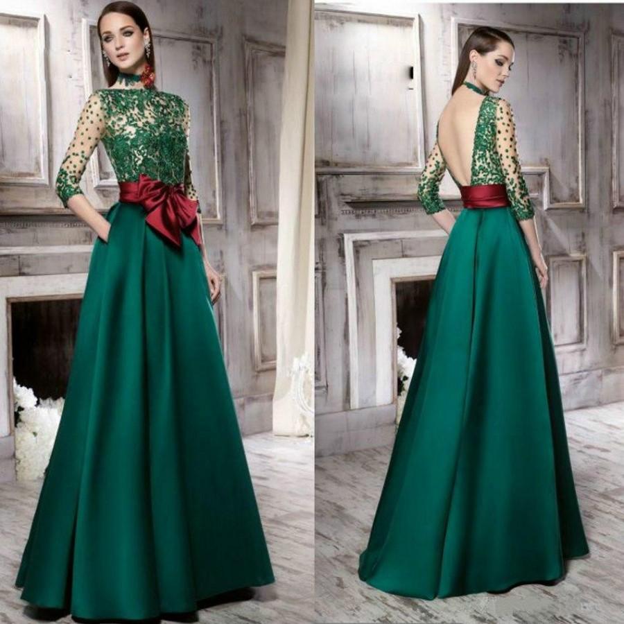Wedding - Noble 3/4 Long Sleeve Mother Of Bridal Dresses Backless Sash 2016 A Line Beads Mother's Formal Wear Spring Prom Evening Party Ball Gowns Online with $112.22/Piece on Hjklp88's Store 
