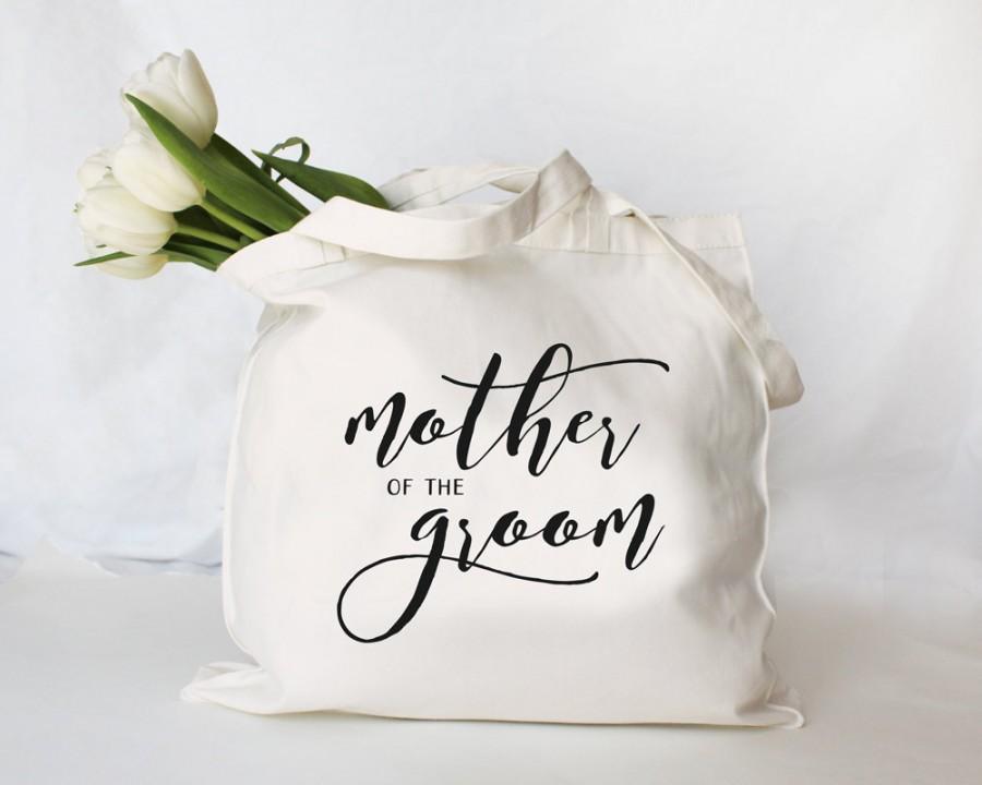 زفاف - Mother of the Groom Tote, Personalized Mother of the Groom Bag, Cotton Canvas Tote Bag, Personalized Wedding Party Bag, Small
