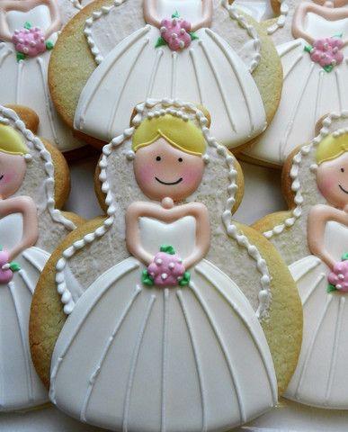 Hochzeit - How To Decorate A Bride Cookie Favor