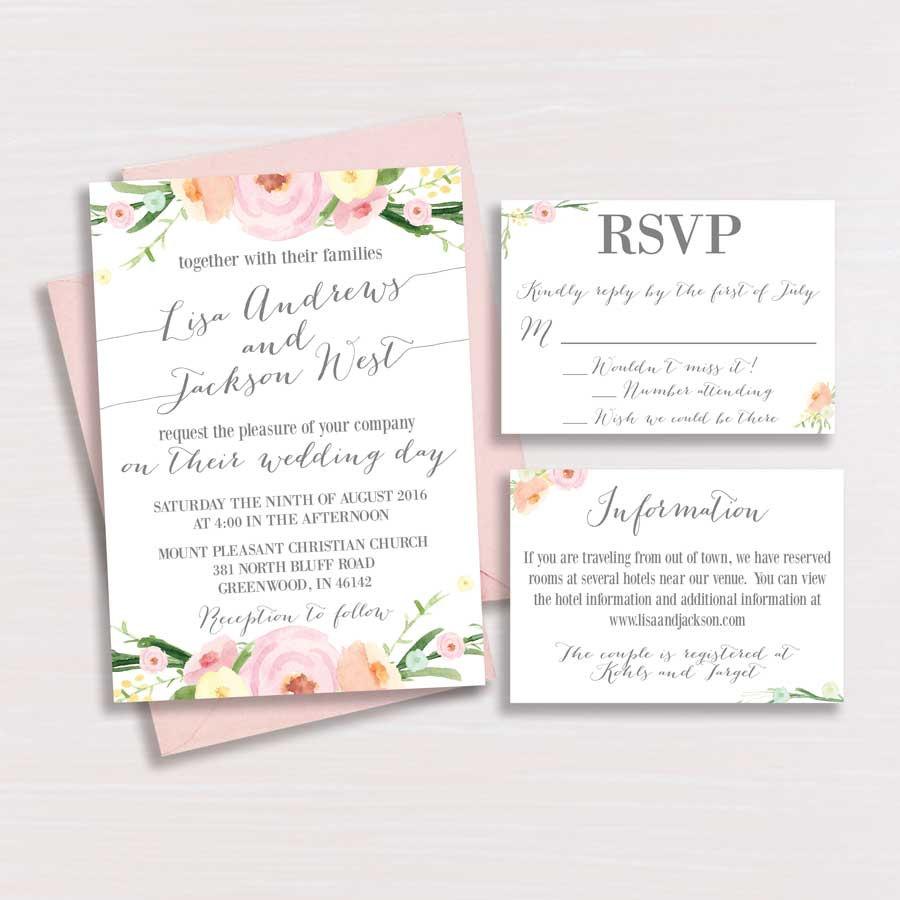 Hochzeit - Floral Wedding Invitation - (3)